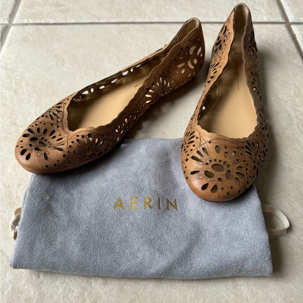 NWOT Aerin Brava Laser Cut Flower Flats-Size 7